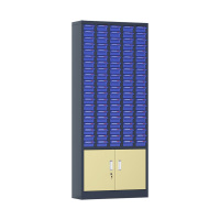 臻远 ZYLJG-W96零件柜抽屉式工具柜电子元件柜螺丝柜物料柜100抽蓝色无门加工具柜小号