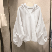 6535棉大码女装200斤连帽ins薄款卫衣女秋冬装宽松韩版外套潮