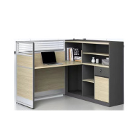 匡大屏风办公桌员工桌1.5米单人位财务桌职员桌带高副柜17L3001