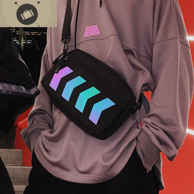 潮牌斜挎包男ins潮运动单肩包女嘻哈日系工装挂包休闲百搭小挎包艾狄伊娃