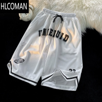 HLCOMAN休闲短裤男ins薄款速干冰丝印花五分裤夏季美式宽松运动篮球中裤