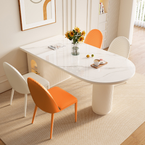 欧梵森 餐桌 现代简约轻奢岩板餐桌岛台餐桌椅组合家用小户型吃饭桌子北欧极简餐厅西餐桌 单餐桌 140*80*75cm