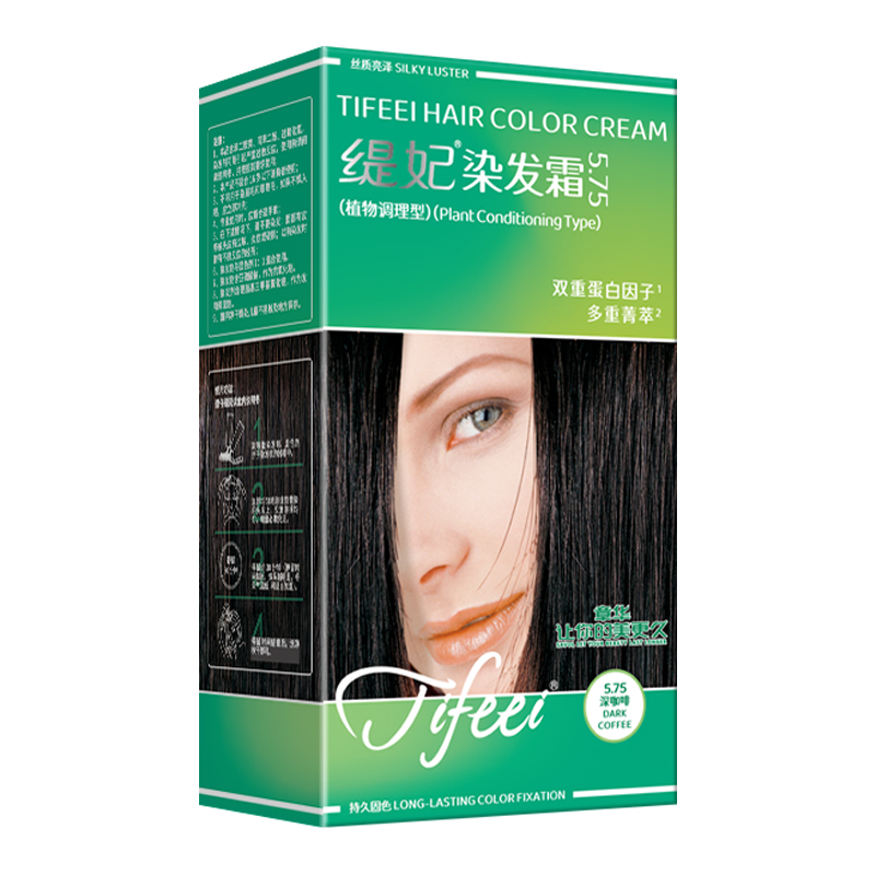 章华缇妃染发霜植物调理型丝精焗油霜便捷遮盖白发分次使用染发膏 5.75深咖啡