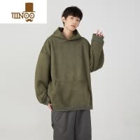 YANXU400g连帽卫衣男港风潮牌宽松绒外套秋季基础款男女休闲连帽衫