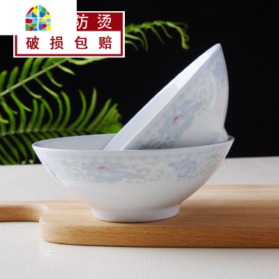 景德镇6英寸老式陶瓷汤面饭碗大碗家用单个装菜碗蓝边釉下彩菜碗 FENGHOU 6英寸戈三大繁花似锦8个无腰线