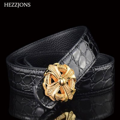 赫泽琼斯HEZZJONS克罗心腰带头层牛皮真皮皮带时尚青年牛仔裤腰带潮男简约发型师夜店皮带