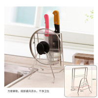 厨房多层收纳架不锈钢置物架子落地式家用桌面台面转角调料架刀架 敬平 刀架板架锅盖架不锈钢本色厨具架