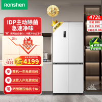 容声472升IDP双净十字双开四开门一级变频超薄嵌入式底部散热可嵌入大容量极地白家用冰箱 BCD-472WD3FPLA