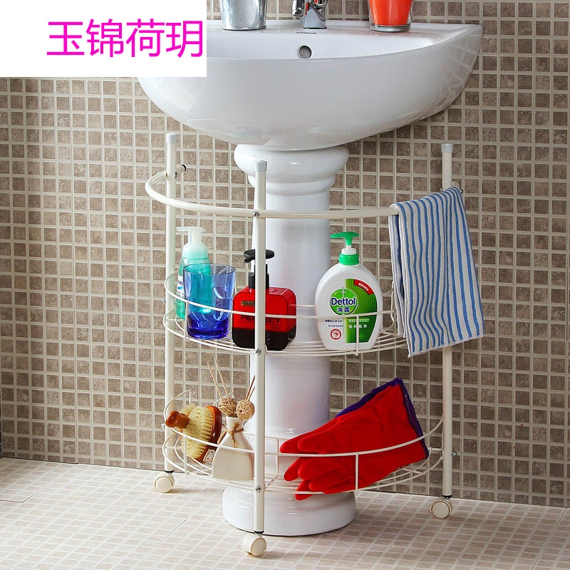 跨境加粗白色浴室置物架 双层架储物架水槽沥水架水槽下收纳架