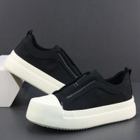 男鞋夏季透气防臭简约百搭冰丝布鞋厚底增高轻便一脚蹬懒人休闲鞋