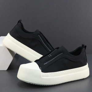 男鞋夏季透气防臭简约百搭冰丝布鞋厚底增高轻便一脚蹬懒人休闲鞋