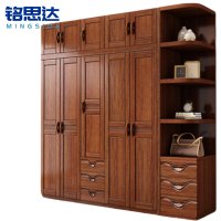 铭思达实木衣柜五门+顶柜+边柜套