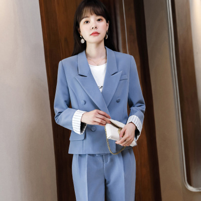 女先生女士西装西装套装女韩版短款2020秋季新款气质休闲小个子西服外套职业装两件套洋气通勤OL气质工装