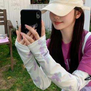 渐变蝴蝶冰袖女夏季百搭新款防晒防紫外线手袖户外透气宽松冰丝袖