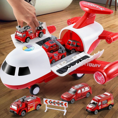 飞机玩具车消防车小汽车套装古达5开发智力儿童多功能3-4-6岁男孩