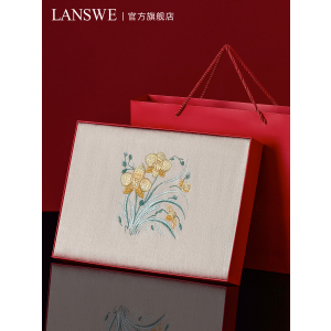 浪莎纯羊毛围巾女冬季加厚保暖高档刺绣礼盒装过节生日送礼送长辈