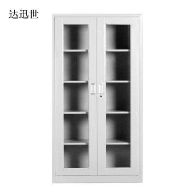 达迅世钢制档案柜财务凭证柜带锁储物柜铁皮柜书柜通玻对开门文件柜