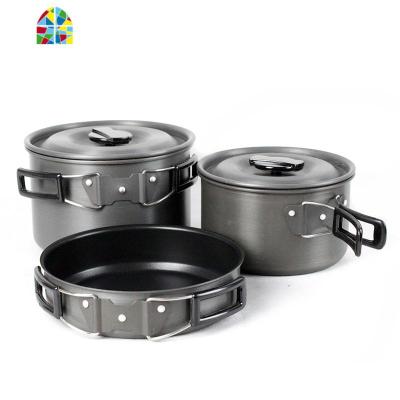 超厚不沾铝合金野外套锅 户外锅家用 汤锅 小火锅 深锅 煎锅 FENGHOU 整套锅