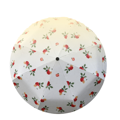 百邻苏宁自有品牌-复古花防晒伞米色