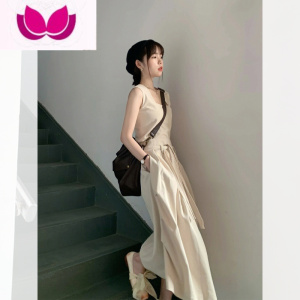 七斓小个子气质套装夏季女款休闲时尚高级设计感小众无袖连衣裙子