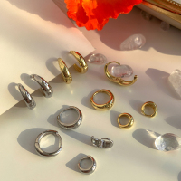 925纯银耳圈素圈耳环女小众设计感高级冷淡风轻奢气质潮耳饰送女朋友老婆情人节七夕生日礼物