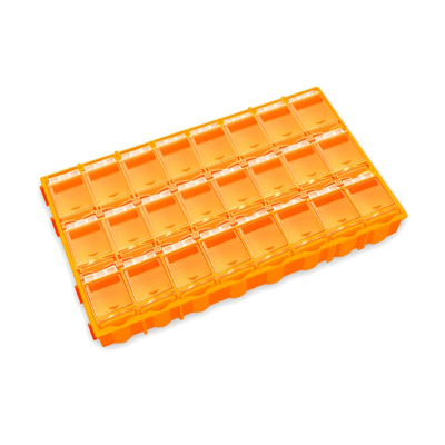 易企采 T159黄色24格 不可拆分 防静电smt贴片元件盒电子元器件收纳盒IC电阻电容芯片零件盒
