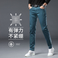 秋冬新款欧洲站轻奢潮牌牛仔裤弹力修身小直筒裤潮流百搭