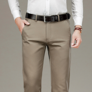 金盾(KIN DON)秋冬季男士休闲裤纯棉宽松直筒男西裤中年商务大码休闲长裤子男士阔腿胖子裤子42码44码