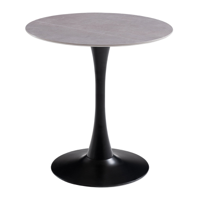 中豫鑫泽ZYXZ-VC4120110 圆桌小户型家用桌简约接待洽谈桌 灰色岩板台面