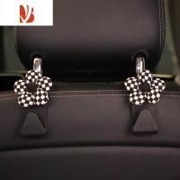 三维工匠车载纸巾盒汽车抽纸盒扶手箱遮阳板座椅挂式车内纸袋创意用品网红 千鸟格挂钩1对