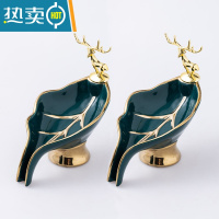 敬平香皂盒家用沥水肥皂盒卫生间高端轻奢风个性创意皂盒置物架子 荷叶款—绿金色*2