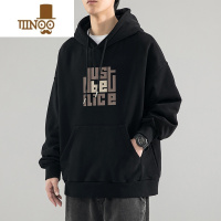 YANXU男士连帽卫衣2023新款美式黑色上衣服潮牌情侣oversize外套