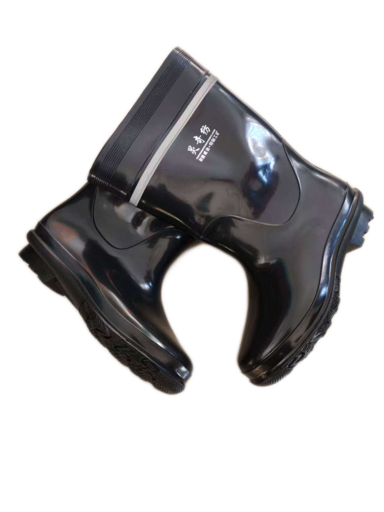 炅奇纺 防水耐油耐酸碱中筒雨靴 橡胶 双