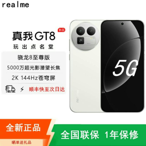 [全新]真我GT8 怀特·白色 16GB+1TB 骁龙®8至尊版 144Hz刷新大屏 100W 7000mAh大毫安 机
