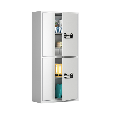 慧采云 办公家具优质钢制通双节国宝指纹锁柜办公柜铁皮柜收纳柜储物柜900*420*1850mm