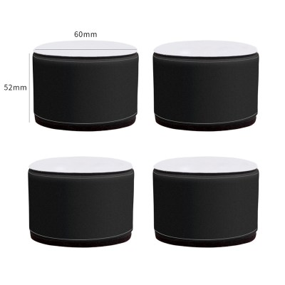 家具增高垫茶几沙发纳丽雅床脚桌子腿垫高器耐磨防滑餐桌脚椅凳子加高腿圆形60*52mm黑色（4个装）