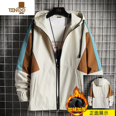 YANXU外套男士秋冬季韩版潮流网红工装牛仔夹克加绒加厚2020新款上衣服牛仔服男