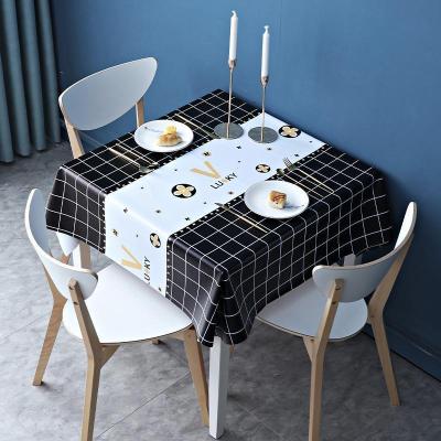 家柏饰(CORATED)桌布布艺台布防水防烫防油免洗餐桌布正方形家用pvc小方桌茶几布