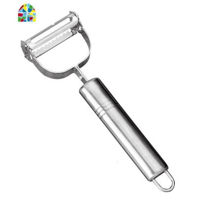 厨房便捷家用削皮刀多功能二合一水果蔬菜土豆去皮刨丝两用去皮器 FENGHOU 银色削皮刨丝二合一不锈钢/1条装削皮器