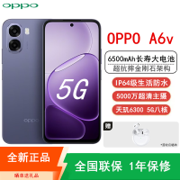 [全新]OPPO A6v 8GB+256GB 钛岩紫 6500mAh大电池 5000W超清影像 天玑6300芯 IP64防水 5G 智能手机 A6i