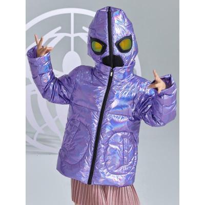 [2件2折价:83]米喜迪mecity童装冬新款蜘蛛侠男童女童眼镜可脱卸帽羽绒服