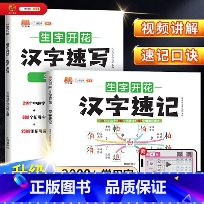 生字开花[速记+速写] 小学通用 [正版]2024生字开花汉字速写速记思维导图升级加厚版小学生语文人教版幼儿启蒙识字书认