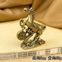 实心黄铜马到成功小摆件进宝站立铜马桌面摆件马上有钱铜饰品