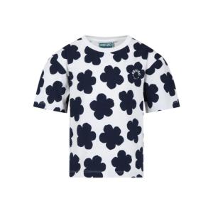 高田贤三(Kenzo)女孩运动卫衣短袖T恤棉质弹性纤维圆领花卉图案休