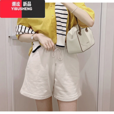 YIBUSHENG闭眼入两条!/U家休闲舒适宽松运动松紧腰短裤卫裤女448023