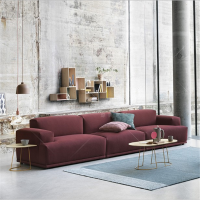 轻奢风简约双三人马卡龙北欧绒布藤印象网红ins风格客厅布艺软体沙发