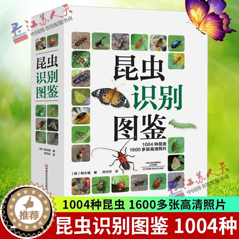 [醉染正版]正版 昆虫识别图鉴 1004种昆虫1600多张高清照片自然百科知识读物全书科普书韩永植动物昆虫图鉴识别辨