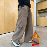 男童休闲裤子秋冬款新款冬季一体加绒加厚大儿童冬装灯芯绒裤