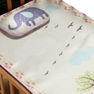 美帮汇冰丝童席两件套夏季凉席儿童床宝宝幼儿园空调席