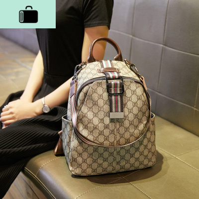 双肩包潮牌女ins百搭2020新款韩版时尚单肩休闲旅行防盗女士背包NEW LAKE 咖啡色女士单肩包